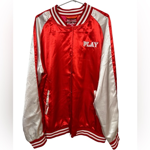 Official Katy Perry Play Satin Retro Varsity Bomber Concert Tour Jacket XXL RARE - Picture 2 of 5
